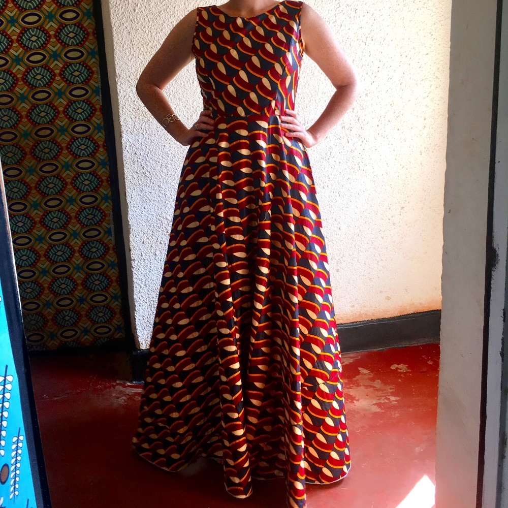 Beautiful Handmade in Rwanda Maxi Sleeveless Dress Size L